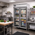Thumbnail image #2 for Continental Refrigerator D2FSNSSGDHD Designer Line Two-Section Shallow Depth Reach-In Glass Door Freezer