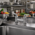 Thumbnail image #2 for Double Pantry Deck-Mount Mixing Faucet with Lever Handles, Quarter-Turn Ceramic Cartridges, and 4-Inch Centers, Less Nozzle