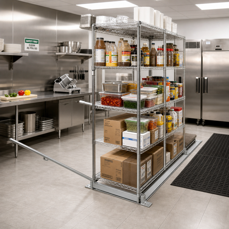Product image #2 for Eagle Floor-Trak Single-Deep High-Density Storage Floor Track Kit for Wire Shelving, 14 Ft.