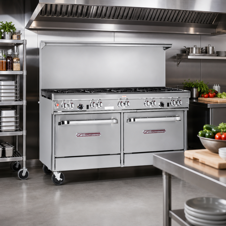 Product image #2 for Southbend Ultimate 60-Inch Gas Restaurant Range with 9 Burners and 2 Standard Ovens