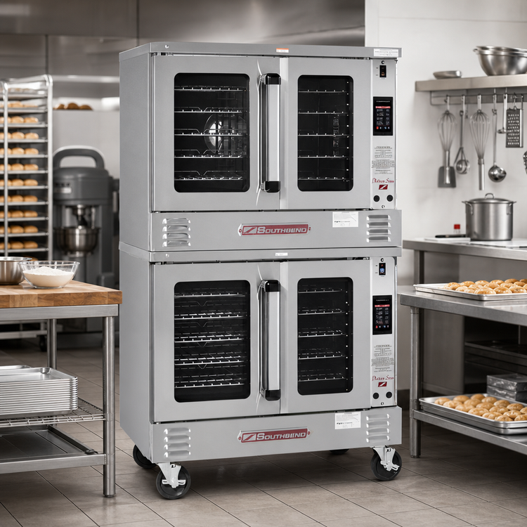 Product image #2 for Southbend Platinum Double Deck Bakery Depth Electric Convection Oven with Touchscreen Controls and Dependent Doors