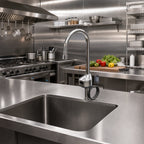 Thumbnail image #2 for T&S Brass Chekpoint EC-3100-120X Electronic Touchless Deck-Mount Faucet with 120X Rigid Gooseneck Spout, Chrome, Mixing Valve
