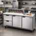 Thumbnail image #3 for Beverage-Air 72-Inch Three-Section Sandwich Top Refrigerated Prep Table with 2 Doors and 4 Drawers