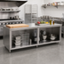 Thumbnail image #2 for John Boos 132-Inch x 36-Inch Stainless Steel Open Front Cabinet Base Work Table