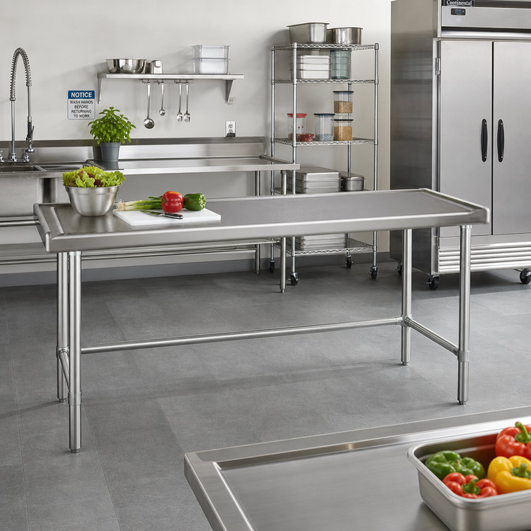 Product image #2 for Eagle Spec-Master Marine Series Stainless Steel Work Table, 108W x 24D, Open Base