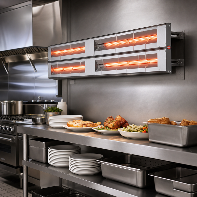 Product image #2 for Hatco Glo-Ray 48-Inch Lighted Dual Infrared Strip Heater with 3-Inch Spacer