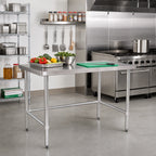 Thumbnail image #2 for Klinger's Trading NSG2472 72" x 24" Stainless Steel Flat Top Work Table with Open Galvanized Base
