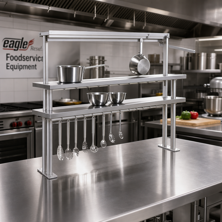Product image #2 for Eagle Flex-Master 18-Inch Stainless Steel Table-Mount Overshelf Post, Sold in Pairs