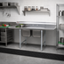 Thumbnail image #2 for Eagle Group 414 Series Two-Compartment Stainless Steel Sink with Left and Right Drainboards, 100 Inch Wide