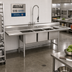 Thumbnail image #2 for Eagle Group S16 Series 3-Compartment Stainless Steel Sink with Left and Right Drainboards