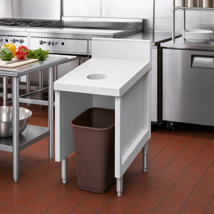 Product image #2 for La Rosa Refrigeration 18-Inch Waste Can Housing Utility Stand with 6-Inch Trash Chute