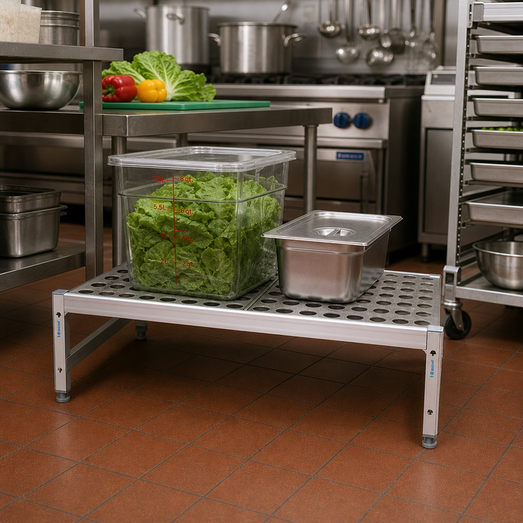 Product image #2 for Fermostock 26"W x 18"D x 12"H Aluminum Dunnage Rack with Adjustable Composite Feet