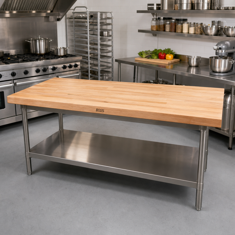 Product image #2 for John Boos Edge Grain Maple Work Table Top, 120 x 24 x 1-3/4 Inches