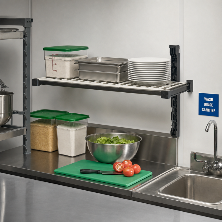 Product image #2 for Camshelving Elevation Series 18 x 48 Wall-Mounted Vented Add-On Shelf Kit