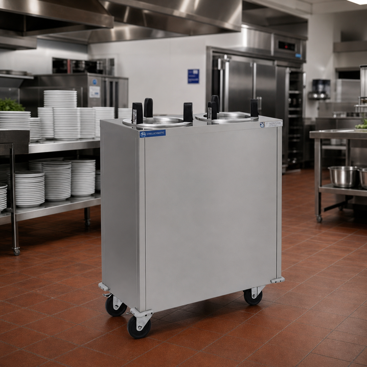 Product image #2 for Delfield Shelleymatic CAB2-725ET Heated Mobile Enclosed Two-Stack Dish Dispenser