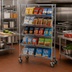 Thumbnail image #2 for Metro Super Erecta Adjustable 5-Shelf Slanted-Shelf Merchandiser/Dispenser Rack, 48 x 18 x 70 Inches, Open Wire, Locking Casters