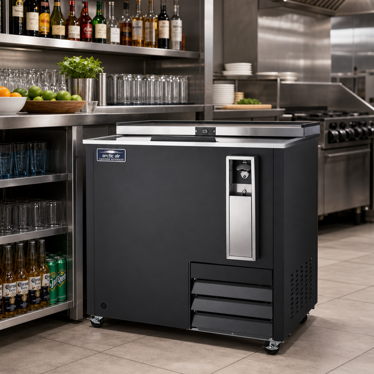 Product image #2 for Arctic Air 37-Inch Commercial Horizontal Bottle Cooler with Locking Sliding Lid, 9.3 Cu. Ft.