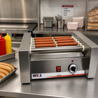 Thumbnail image #3 for Winco Benchmark 62010 10-Hot-Dog Countertop Roller Grill, Stainless Steel, 120V