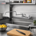 Thumbnail image #2 for Eagle Group 19-Inch Standard Splash-Mounted Mixing Faucet with Double-Jointed Spout, 8-Inch Centers