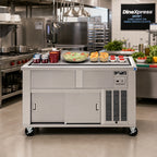 Thumbnail image #2 for Dinex DineXpress DXP5FT 5-Well Full-Size Frost Top Mobile Serving Counter, 74-Inch, Mechanically Cooled, Stainless Steel