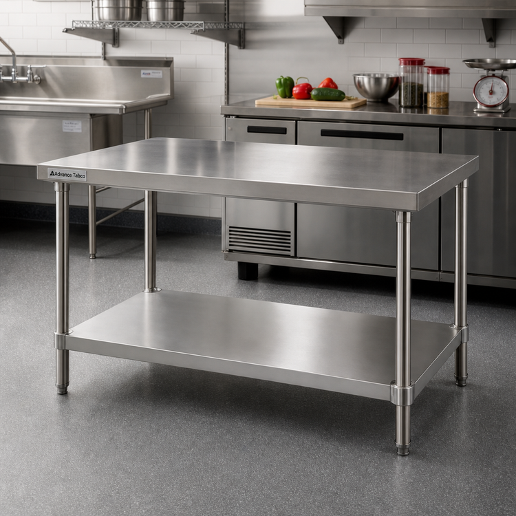 Product image #2 for Advance Tabco 36" x 24" Stainless Steel Work Table Undershelf