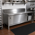 Thumbnail image #2 for John Boos 120-Inch x 24-Inch 14-Gauge 300-Series Stainless Steel Enclosed Work Table with Sliding Doors and 5-Inch Backsplash