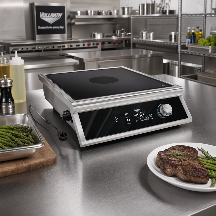 Product image #2 for Vollrath High Power 4-Series Countertop Single Burner Induction Range with Temperature Control Probe, 2600W