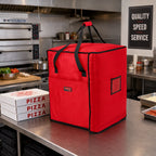 Thumbnail image #2 for Cambro GoBag® GBPP1018521 Insulated Pizza Delivery Bag, Red, Holds 10 18-Inch Pizza Boxes, Nylon, 19 x 19 x 23 Inches