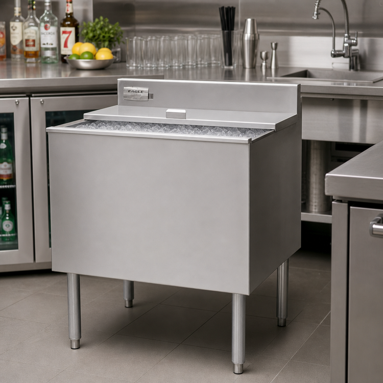 Product image #2 for Eagle Group 2200 Series Underbar Ice Bin/Cocktail Unit with 7-Circuit Cold Plate, 30-Inch W x 24-Inch D, 82 lb Capacity