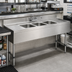 Thumbnail image #2 for Advance Tabco Underbar Basics 3-Compartment Stainless Steel Underbar Sink Unit with Dual Drainboards and Deck-Mount Faucet, 72 Inch Wide