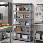 Thumbnail image #2 for Quantum QP217262SS-5 72 x 21 x 62-Inch Gray Polymer Shelving Unit with 5 Solid Shelves, 2,000 lb. Capacity