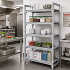 Thumbnail image #3 for Cambro Camshelving® Premium CPSK1830S5480 5-Shelf Solid Polymer Shelf Kit, 18 x 30 Inch, Speckled Gray