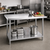 Thumbnail image #2 for Steel Works Stainless 72-Inch x 30-Inch Stainless Steel Flat Top Work Table with Undershelf