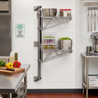 Thumbnail image #2 for Metro Super Erecta SW53C 2-Tier 24-Inch-Deep Chrome-Plated Post-Type Wall-Mount Shelf System End Unit