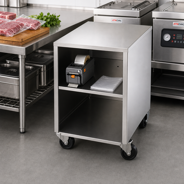 Product image #2 for ATMOVAC Mobile Stainless Steel Equipment Stand for Tabletop Vacuum Machines