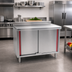 Thumbnail image #2 for Spec-Master Marine Series Stainless Steel Enclosed Work Table with Cabinet Base and Hinged Doors, 48 x 24 Inches