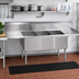 Thumbnail image #2 for John Boos E-Series 3-Compartment Sink with Left and Right Drainboards, 14-Inch Deep Compartments, 102-Inch Overall Width