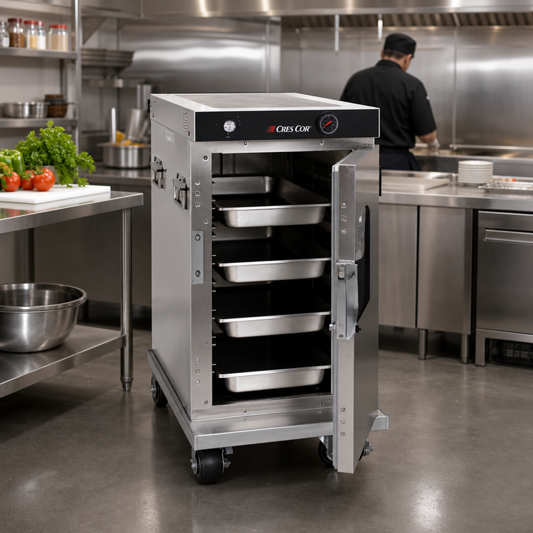 Product image #2 for Cres Cor Mobile Heated Correctional Cabinet, Half-Height, Insulated, 8-Pan Capacity