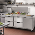 Thumbnail image #3 for Beverage-Air 72-Inch Three-Section Mega Top Refrigerated Prep Table with 4 Drawers, 1 Door, and 12-Pan Top