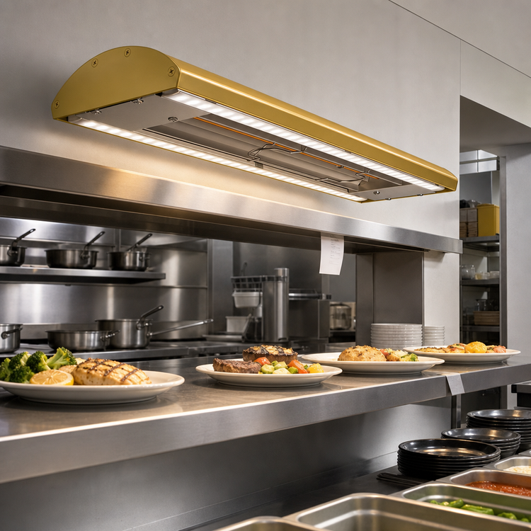 Product image #2 for Hatco Glo-Ray Curved Lighted Infrared Strip Heater, 36 Inch Wide, 584 Watt, Aluminum Finish