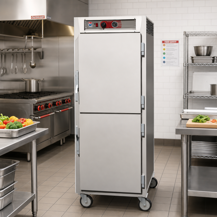 Product image #2 for Metro C5 6 Series Full-Height Mobile Heated Holding Cabinet with Solid Dutch Doors and Universal Wire Slides, 120V