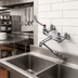 Thumbnail image #2 for T&S Brass B-0664-02 Wall-Mount Service Sink Faucet, 8-Inch Centers, 12-Inch Spout, Polished Chrome