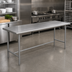 Thumbnail image #2 for Advance Tabco 144-Inch x 36-Inch Flat Top Work Table with 16 Gauge 430 Stainless Steel Top and Galvanized Open Base