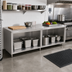 Thumbnail image #2 for John Boos 108-Inch Open Front Cabinet Base Work Table, 24-Inch Deep, 16-Gauge Stainless Steel Top