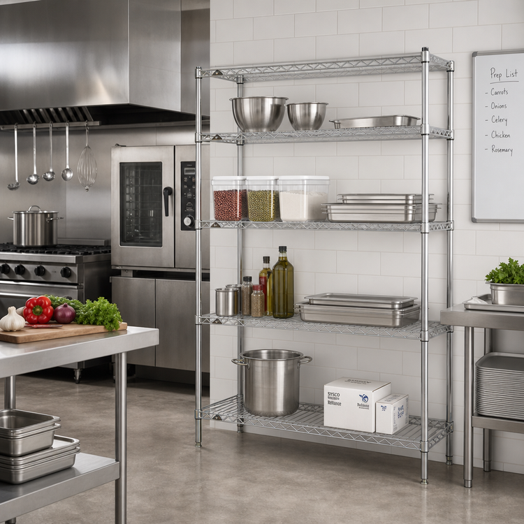 Product image #2 for Metro Super Erecta Brite Add-On Wire Shelving Unit, 48"W x 18"D x 63"H, 4 Shelves