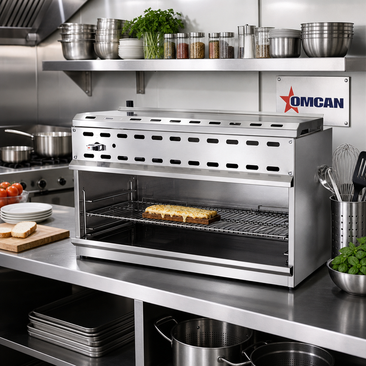 Product image #2 for Omcan 48-Inch Countertop Natural Gas Infrared Cheesemelter with 3 Rack Positions