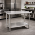 Thumbnail image #2 for BlendPort SL Series All-Stainless Steel Flat Top Work Table with Undershelf, 48W x 24D