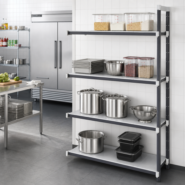 Product image #2 for Camshelving Elements XTRA 24" x 54" x 84" Solid 4-Tier Stationary Add-On Shelving Unit
