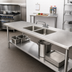Thumbnail image #2 for Advance Tabco Double Bowl Welded Sink Table Top with 30 x 20 x 14 Inch Bowls