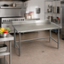 Thumbnail image #2 for Eagle Group Budget Series 48-Inch x 36-Inch Work Table with 430 Stainless Steel Top, 4-1/2-Inch Backsplash, and Galvanized Base